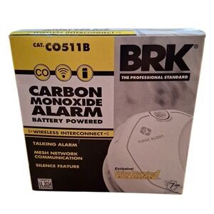 First Alert BRK CO511B Carbon Monoxide Alarm Wireless Interconnect Voice Warning
